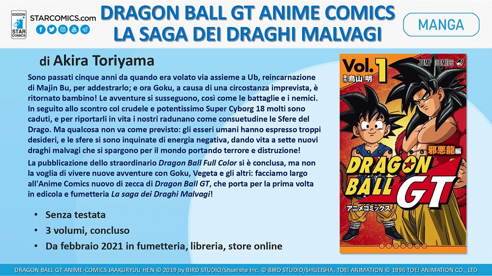 Dragon Ball GT Anime Comics - La saga dei Draghi malvagi